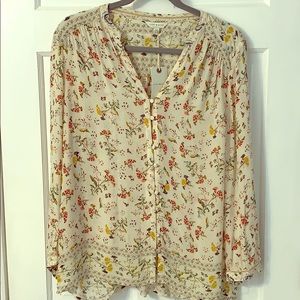 Lucky Brand floral button down blouse